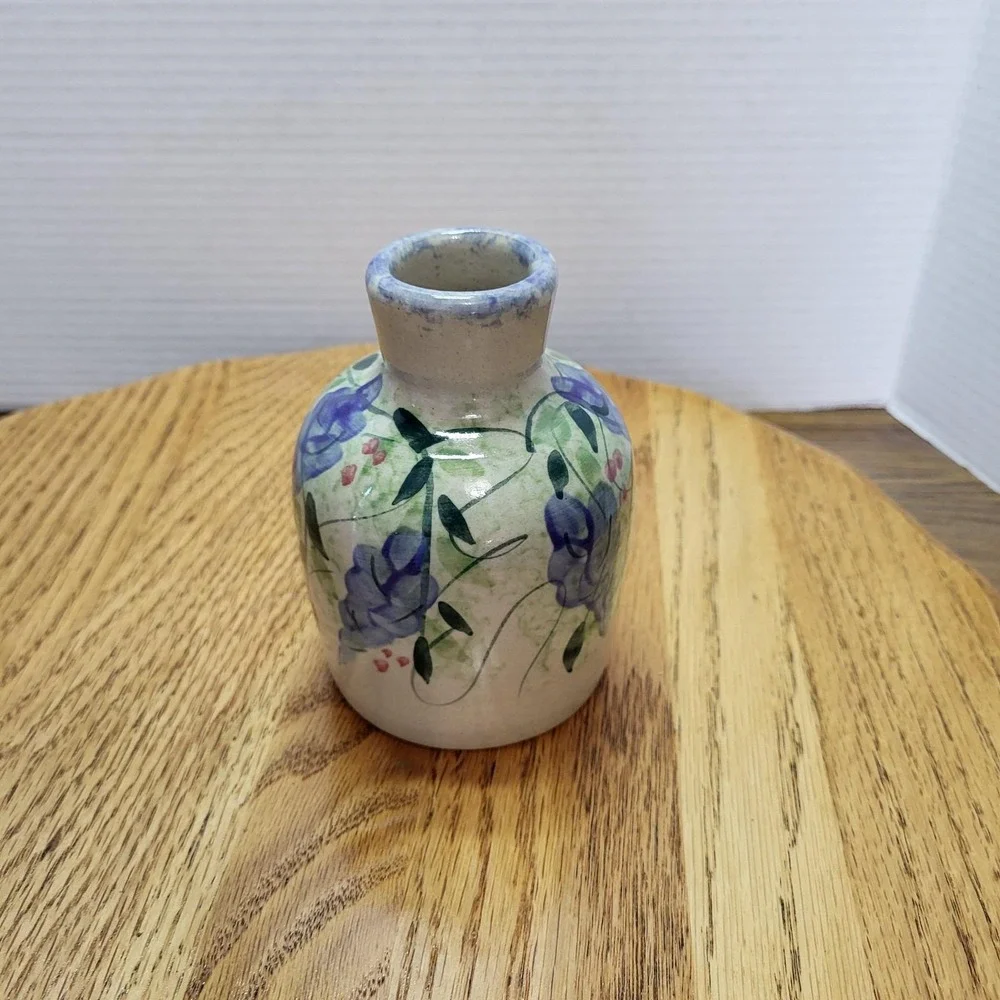 VTG Yesteryears Collection Stoneware Jug Marshall Pottery Wisteria Purple Vine